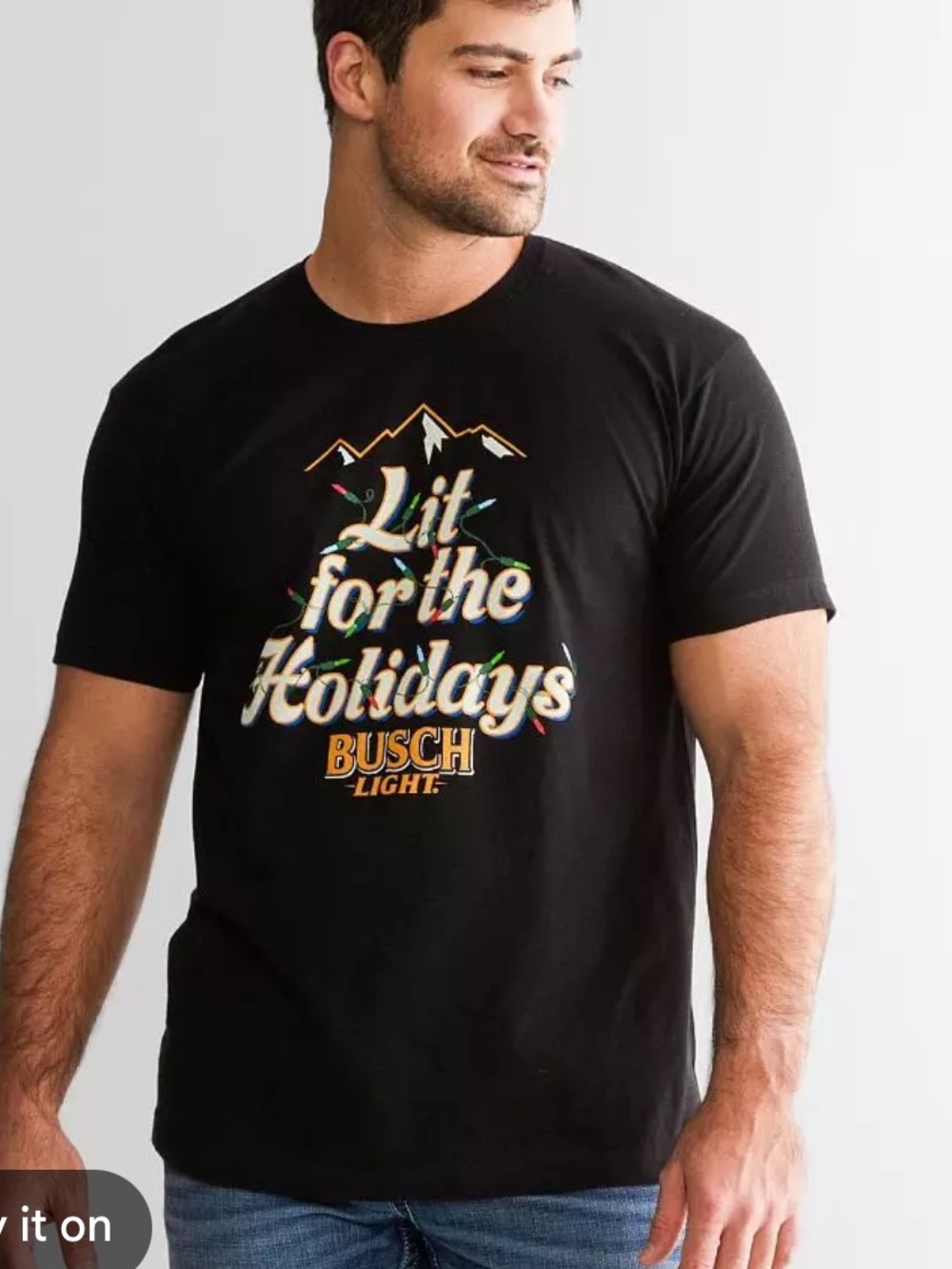 Brew City Busch Light® Lit For The Holidays T-Shirt - Men's Graphic Tee size XL